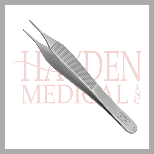 120-134-Adson-Tissue-Forceps-4-34-11.9cm-1x2-teeth-standard-1.4mm-tip